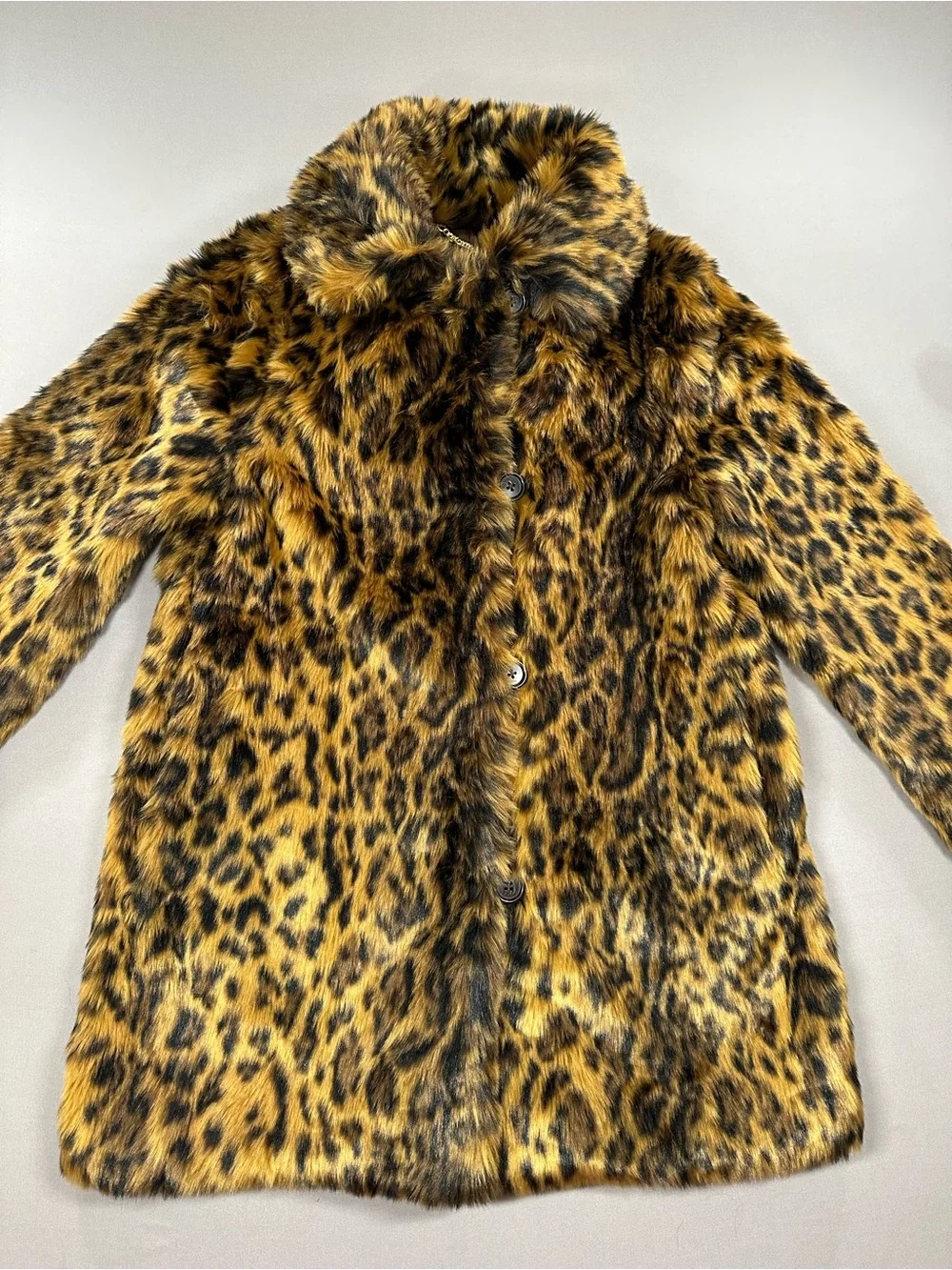 J Crew Faux-Fur Leopard Print Coat - Womens Small